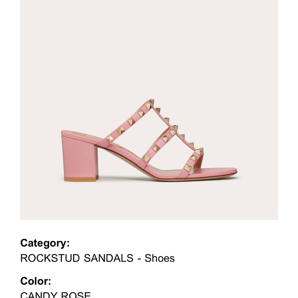 Valentino Rockstud Sandals in Candy rose 9.5